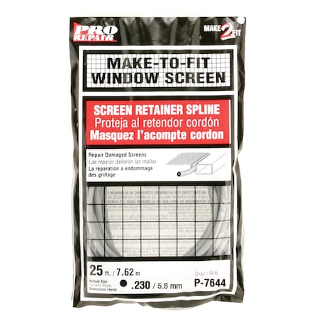 Prime-Line 0.23 in. x 250 ft. Roll Gray Spline Single Pack P 7644